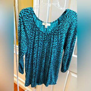 Leopard Print Blue Women's Top